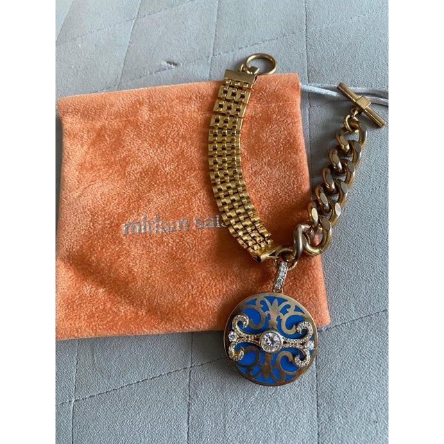 Miriam Salat Gold and Filagree Clear Bracelet Set In Sterling Silver & Topaz Miriam Salat bracelet features filagree resin...