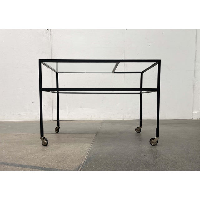 Mid-Century Modern German Minimalist Bar Cart Trolley by Herbert Hirche for Holzäpfel, 1960s For Sale - Image 15 of 18