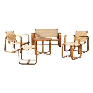 Living Room Set by Giuseppe Pagano Pogatschnig for Bocconi, 1938, Set of 6 For Sale