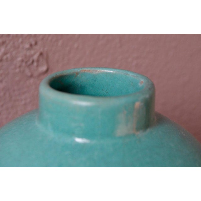 Large Turquoise Primavera Vase by Céramique Dart De Bordeaux, 1930 For Sale - Image 14 of 18