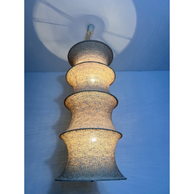 Mid-Century Modern Fabric Ceiling Lamp by Leola, 1970s Italy For Sale - Image 3 of 12