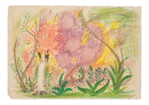 Landscape - Original Watercolor on Paper by Jean Delpech - 1946 1946