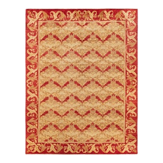Arts & Crafts, One-of-a-Kind Hand-Knotted Area Rug - Green, 8' 10" x 12' 1" For Sale