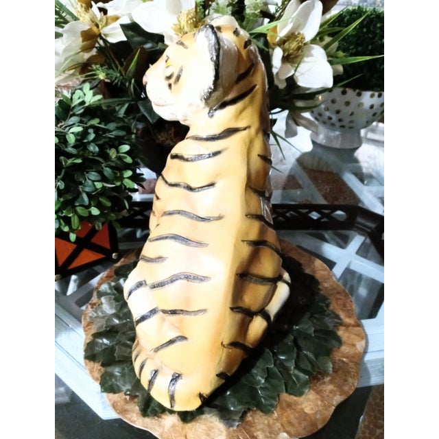 Traditional Vintage Plaster Tiger Decorative Statue For Sale - Image 3 of 8