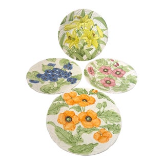 Set of 4 "Fleurs Du Jour" by Shafford Floral Plates For Sale