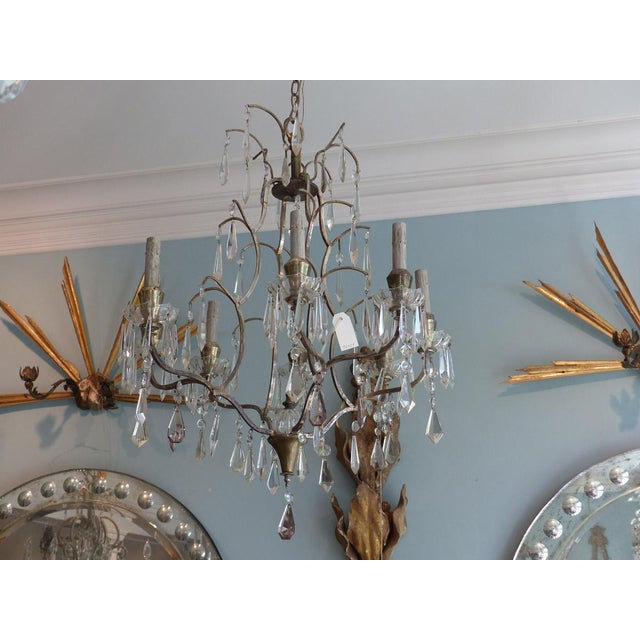Mid 20th Century Mid 20th Century Swedish 8-Light Brass Chandelier For Sale - Image 5 of 7