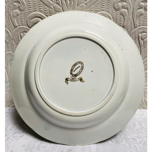 Ceramic Circa 1850 Podmore Walker Staffordshire Brown Transferware Minerva Serving Bowl For Sale - Image 7 of 10