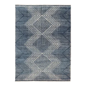 Modern Denim Blue Tribal Area Rug by Keivan Woven Arts, 6' X 9'