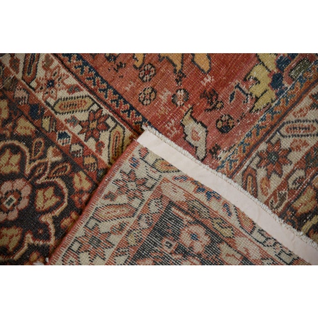 1910s 1910s Antique Persian Mahal Animal Motif Wool Carpet For Sale - Image 5 of 13