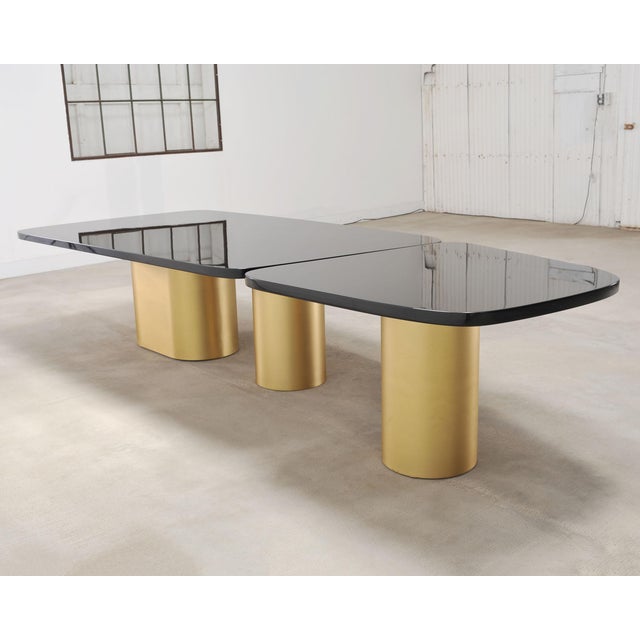 India Mahdavi Alber Sectional Walnut Brass Dining Table 11 Ft For Sale - Image 18 of 18