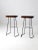 Pair of Vintage Sculpted Wood Saddle Seat Bar Stools With Black Iron Bases For Sale - Image 9 of 11