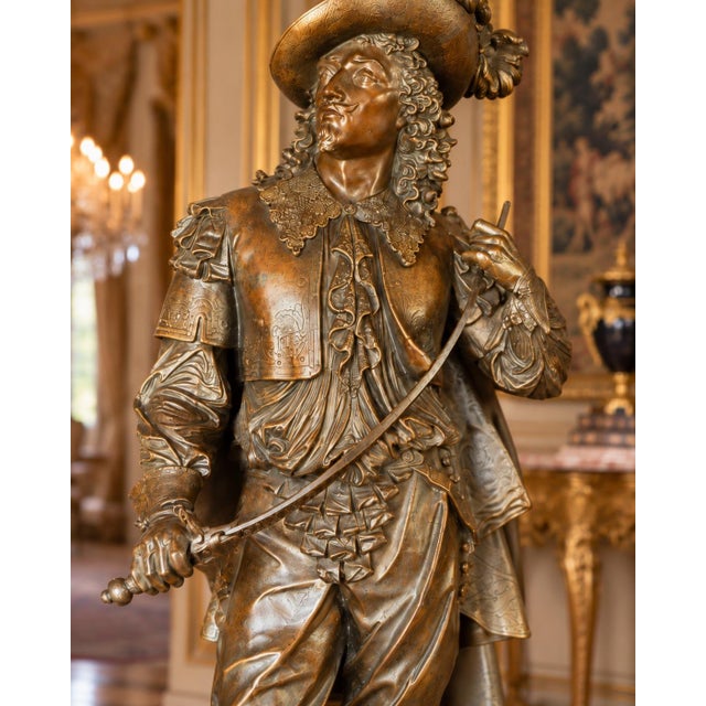 Late 19c Artisan Baroque Spelter Don Juan Statue For Sale - Image 11 of 18