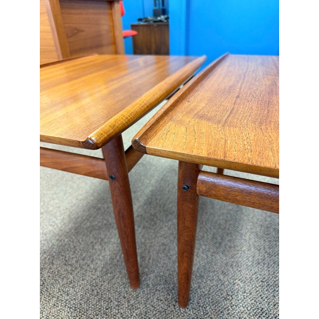 Mid-Century Modern Pair of 1960’s Mid Century Modern Danish Teak Side Tables Attributed to Grete Jalk - Denmark For Sale - Image 3 of 11
