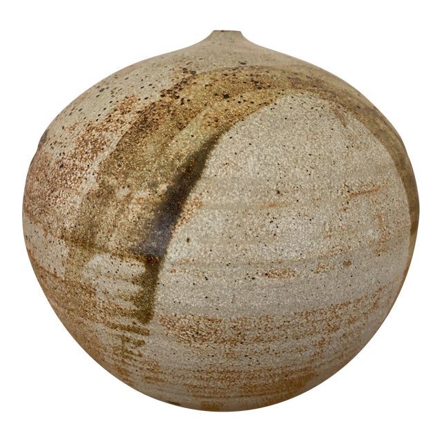 Mid-Century Moon Pot Studio Pottery Vase For Sale