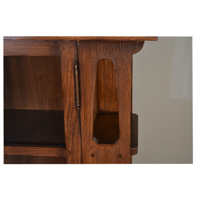 Mission Double Door Bookcase With Side Shelves - Walnut (W1) For Sale - Image 4 of 8