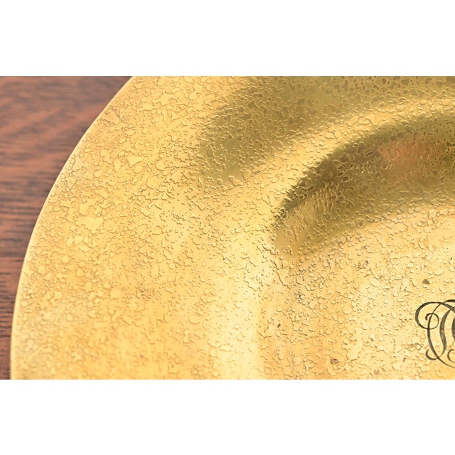 Metal Tiffany Studios New York Bronze Doré Plate or Shallow Bowl For Sale - Image 7 of 10