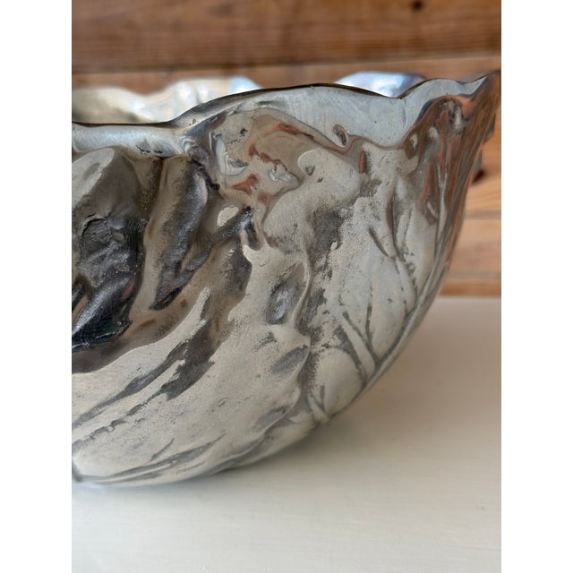Arthur Court Vintage Cabbage-Form Cast Metal Decorative Bowl With Pewter-Tone Finish For Sale - Image 4 of 11