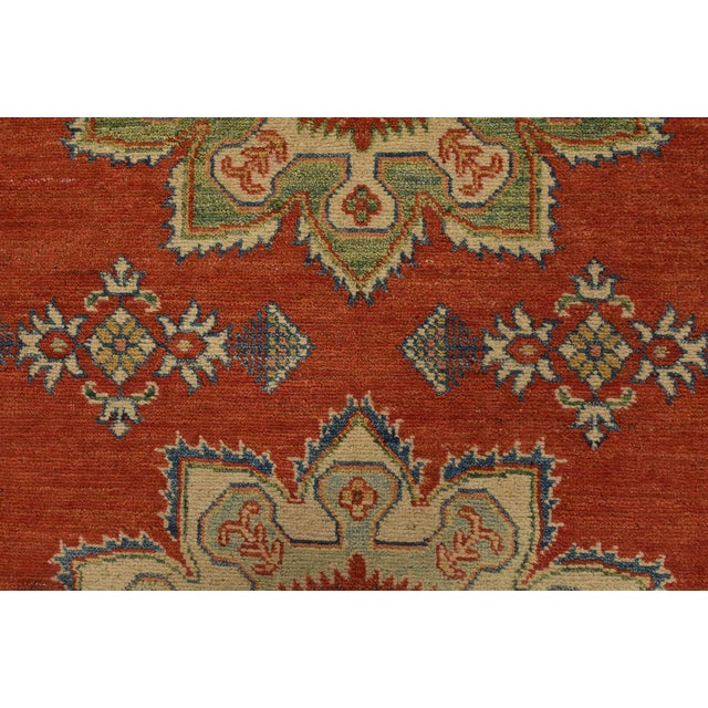 Red Kazak Runner 4’11” X 13′ Red Wool Tribal Hand-Knotted Oriental Carpet For Sale - Image 8 of 13