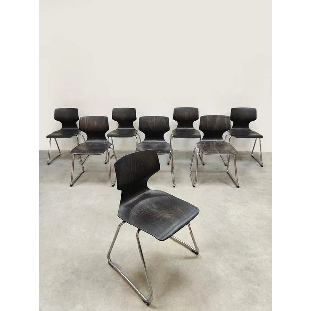 Vintage Pagwood Stacking Chairs from Flötotto, 1960 For Sale - Image 3 of 10