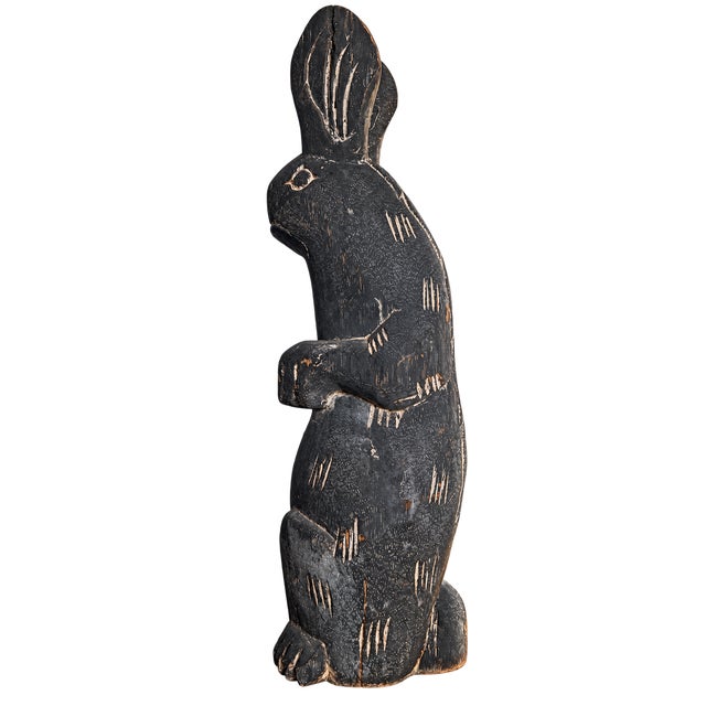 American Primitive Carved Bunny For Sale - Image 3 of 6