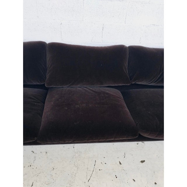 Maralunga 3-Seater Sofa in Velvet by Vico Magistretti for Cassina, 1960s For Sale - Image 7 of 12