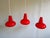 Space Age Pendant Lights in Red Opaline Glass from Peill & Putzler, 1970s, Set of 3 For Sale - Image 7 of 15