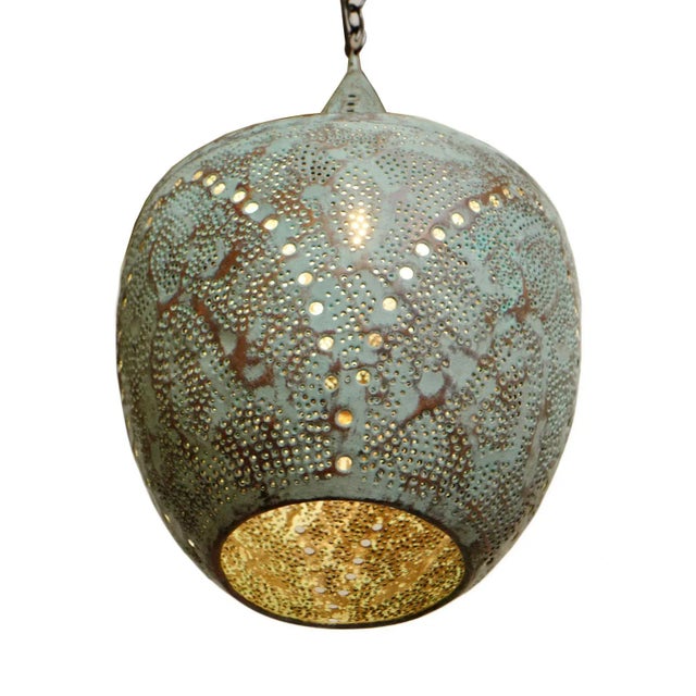Boho Chic Copper Madras Pendant Light Medium For Sale - Image 3 of 7