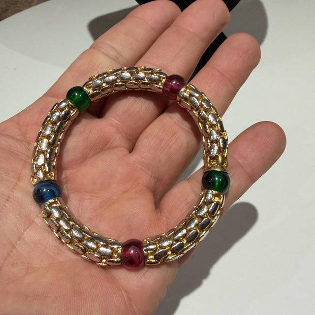 Vintage Gold-Tone Choker Necklace and Matching Bracelet Rau Klikit For Sale - Image 10 of 17