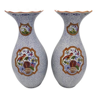 Antique Japanese Porcelain Vases from Petrus Regout Maastricht, Holland, 1890s, Set of 2 For Sale
