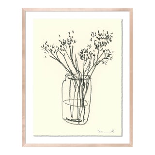 Wild Flowers by Dan Hobday in Maple Frame, Small Art Print For Sale