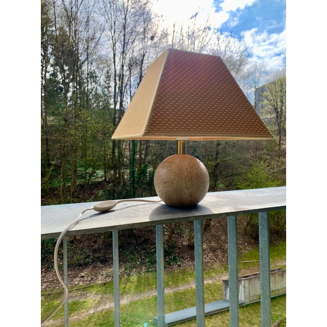 Mid-Century Travertine Lamp, 1980s For Sale - Image 9 of 13