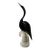 Vintage Formia Murano Black Glass Heron Bird Sculpture - Authentited With Original Sticker For Sale