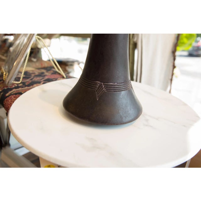 Wood Vintage African Indigo Dyed Wooden Vase For Sale - Image 7 of 9