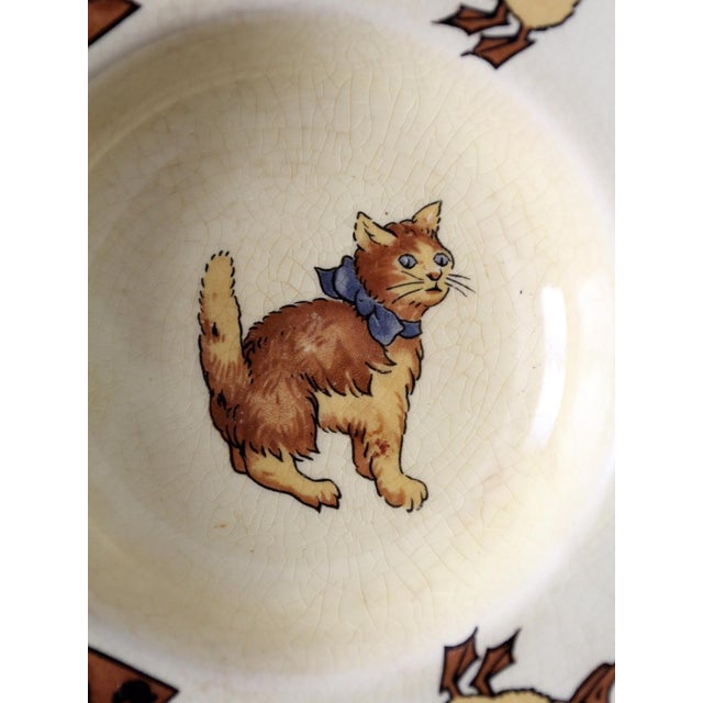 Vintage 1930s Mount Clemens Pottery Illustrated Dish With Cat For Sale - Image 4 of 9