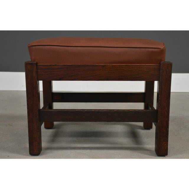 1910s L&jg Stickley Oak Mission Arts and Crafts Footstool Ottoman For Sale In Boston - Image 6 of 8