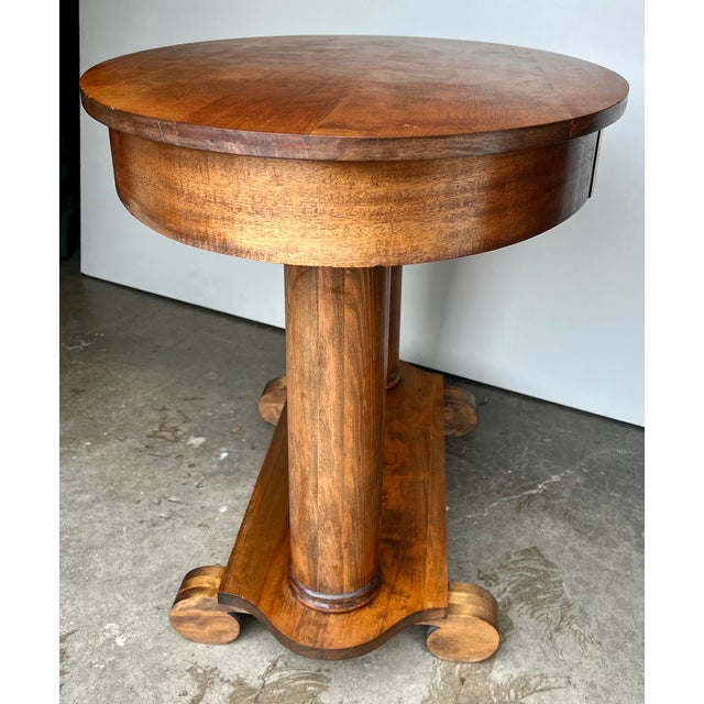 Early 1900s Oval Double Pedestal Library Table For Sale In Dallas - Image 6 of 12