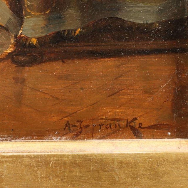 Red Albert Joseph Franke, Oil on Panel, Framed For Sale - Image 8 of 13