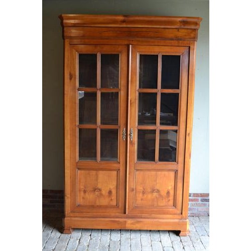 Antique Louis Philippe Cherry Wood Bookcase For Sale - Image 9 of 11
