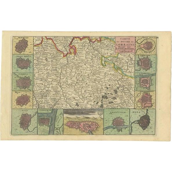 Antique Map of the Lorraine Region France, 1735 For Sale - Image 5 of 5