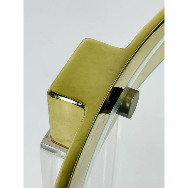 Brass 1970s Pair of Lucite & Brass Side Tables by Charles Hollis Jones "Classic Wolf Table" For Sale - Image 8 of 13