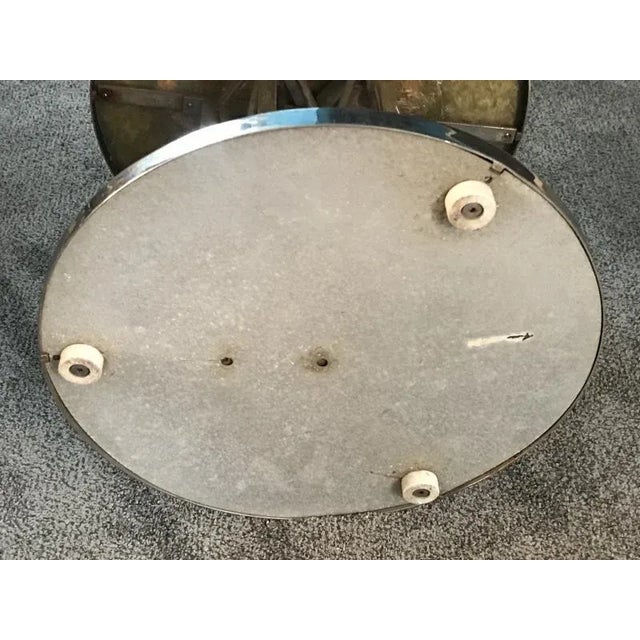 Chrome Nickeled Bronze Greek Key Design Inlaid Stone Modern Tables - a Pair For Sale - Image 8 of 13