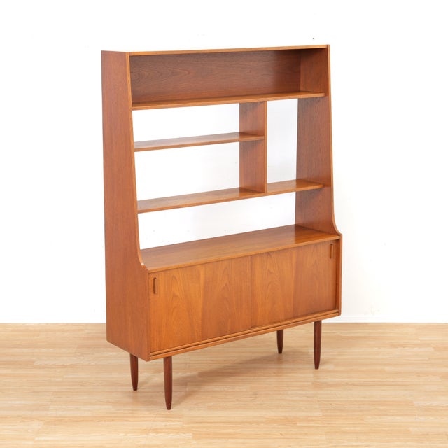 Mid Century Teak Bookcase Room Divider For Sale - Image 4 of 12
