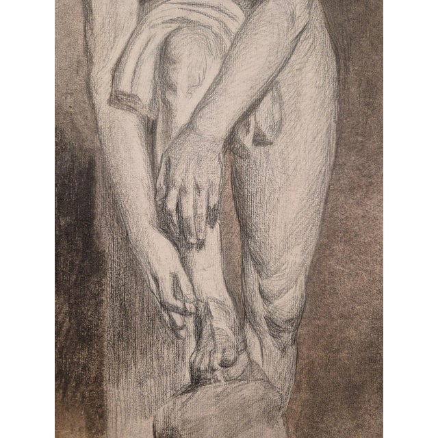 Paper Ellen Hägg, Nude Study Sketch, 1894, Drawing in Charcoal For Sale - Image 7 of 9