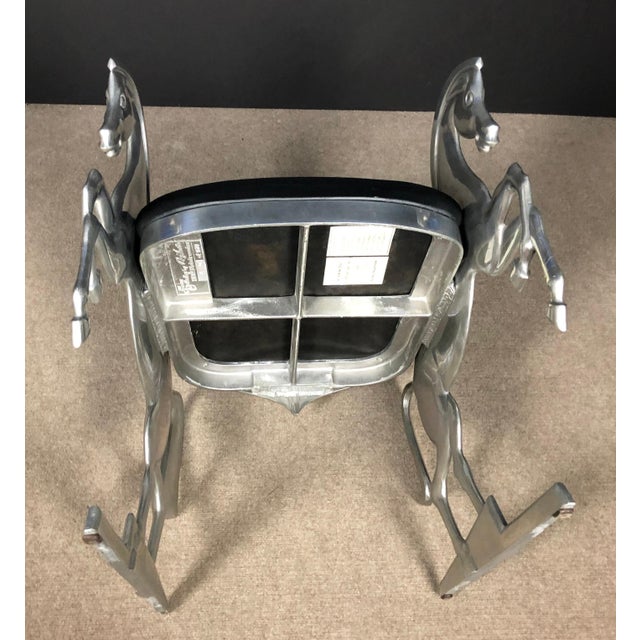 Silver Whimsical Aluminum Chair With Full Bodied Horses For Sale - Image 8 of 11
