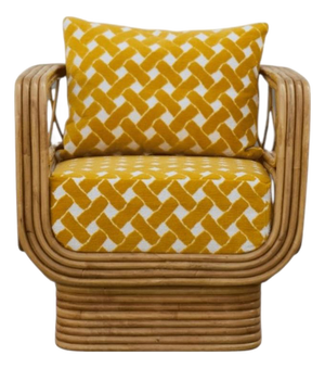 Luna Chair in Stained Rattan by Popus Editions