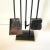 Black Mid Century Modernist Fireplace Tool Set Black Wrought Iron & Brass For Sale - Image 8 of 9
