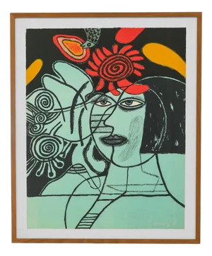 Guillaume Corneille (1922-2010), Visage de Femmes, Framed Lithograph, 1991