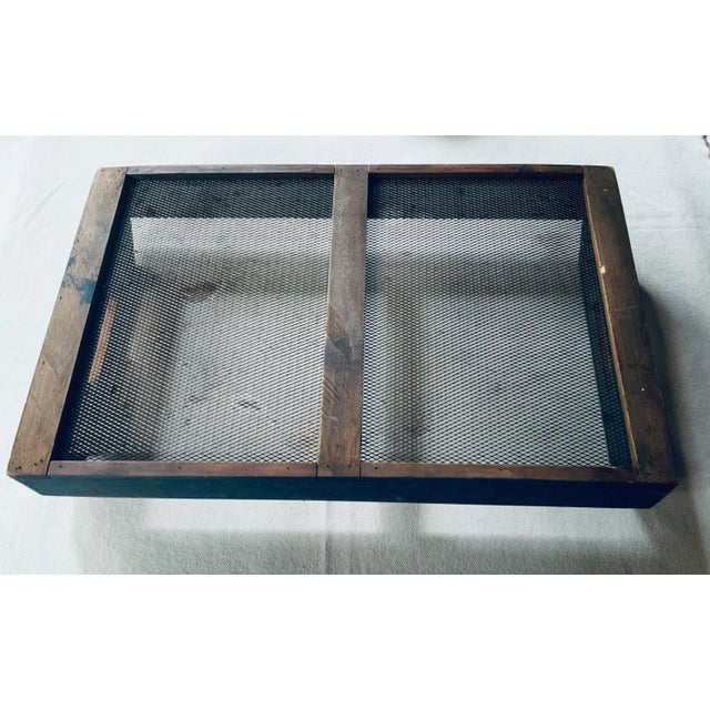 Blue Vintage c.1950 Adirondack Camp Blanket Storage Tray With Original Blue Paint For Sale - Image 8 of 18