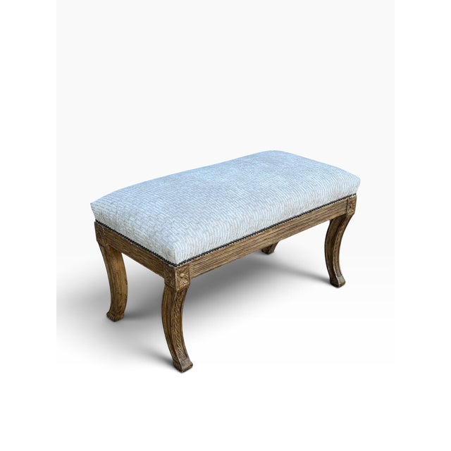 1980s Dennis & Leen Regency Style Upholstered Bench For Sale - Image 5 of 7
