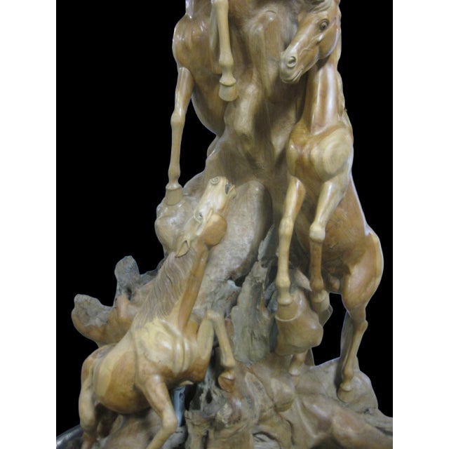 Extra Large 10 Ft Tall Hand-Carved Horse Sculpture by Bausman Company For Sale - Image 4 of 10
